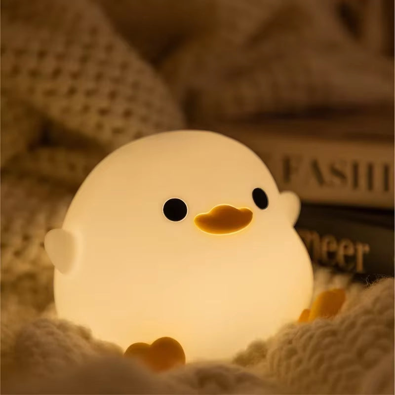 Silicone LED Bedside Night Light Dodo Duck Cute Duck Dimmable Table Lamp Baby Bedrooms Decoration Rechargeable Night Lamps